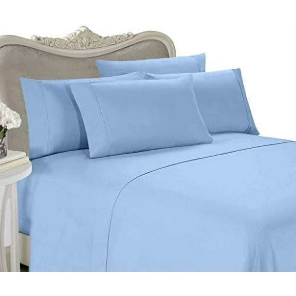 Italian 300 Thread Count Egyptian Cotton Sheet Set DEEP Pocket, King, Blue Solid, Premium Italian Finish$$Bedding