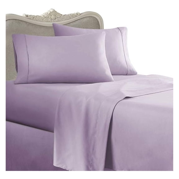 Italian 300 Thread Count Egyptian Cotton Sheet Set DEEP Pocket, Queen, Lavender,Solid Premium Italian Finish