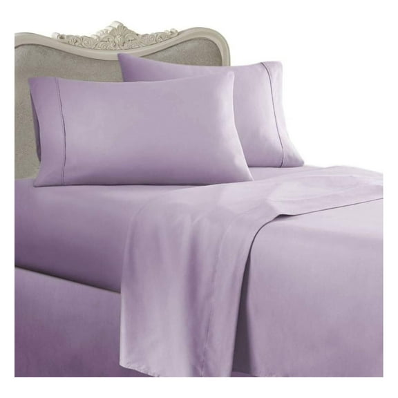 Italian 600 Thread Count 100% Egyptian Cotton (NOT Microfiber Polyester) Sheet Set DEEP Pocket, Full, Lavender Solid,Premium Italian Finish