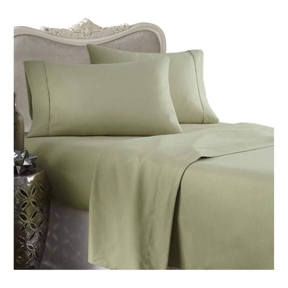 Italian 600 Thread Count Egyptian Cotton Sheet Set DEEP Pocket, California King, Sage Solid,Premium Italian Finish
