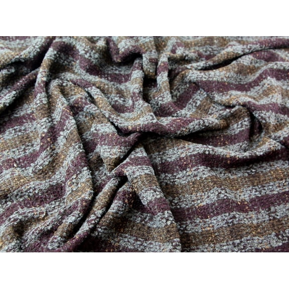 Italian 75% Wool Heavy Coat Weight Check Dress Fabric Deep Purple - per yard