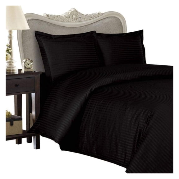 Italian 800 Thread Count Egyptian Cotton Sheet Set DEEP Pocket, California King, Black Stripe, Premium Italian Finish