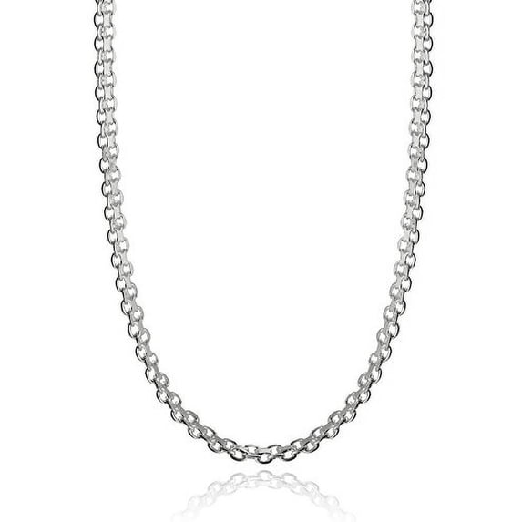 Italian 925 Sterling Silver 3mm Bismark Chain - 16, 18, 20, 22, 24, 30 Inches (22)