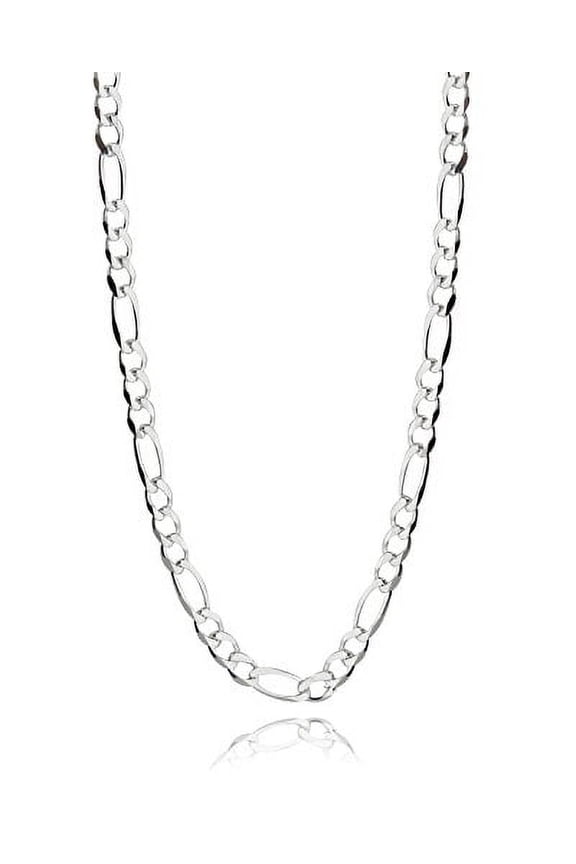 Italian 925 Sterling Silver 4mm Figaro Chain - 16, 18, 20, 22, 24, 30 Inches (24)