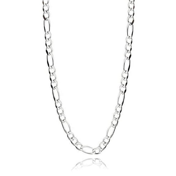 Italian 925 Sterling Silver 4mm Figaro Chain - 16, 18, 20, 22, 24, 30 Inches (30)