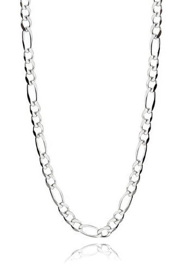 Italian 925 Sterling Silver 4mm Figaro Chain - 16, 18, 20, 22, 24, 30 Inches (30)