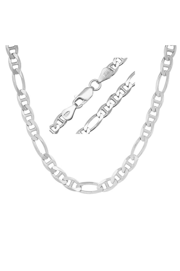 Italian 925 Sterling Silver / Gold Figaro Gucci Mariner Chain