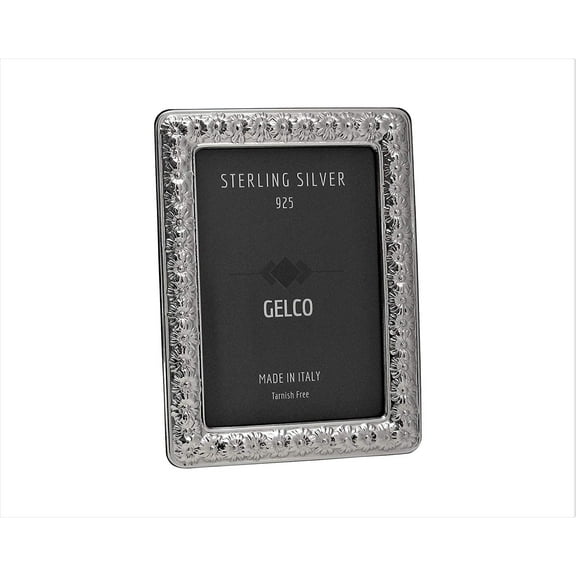 Italian 925 Sterling Silver Hand Embossed Daisy Picture Frame 5x7