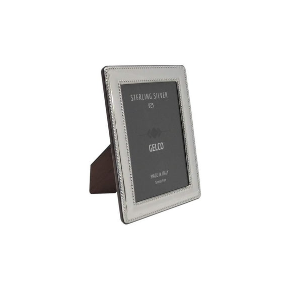 Italian 925 Sterling Silver Handmade Glossy Double Pearl Border Picture Frame (2.3x3.5)