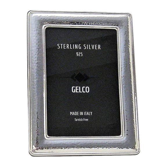 Italian 925 Sterling Silver Handmade Glossy Hammered Picture Frame (8X10)