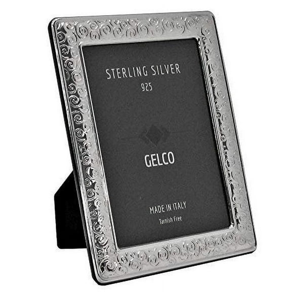 Italian 925 Sterling Silver Handmade Glossy Swirl Picture Frame (4X6)