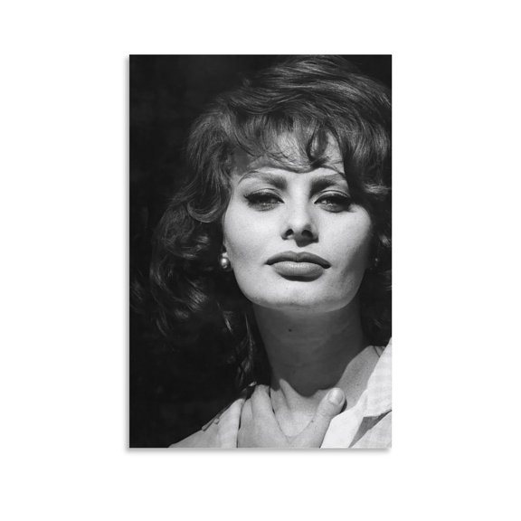 Italian Actress Sophia Loren Black And White Retro Poster Posters Wall Art Painting Canvas Gift Living Room Prints Bedroom Decor Poster Artworks 24x36inch(60x90cm)