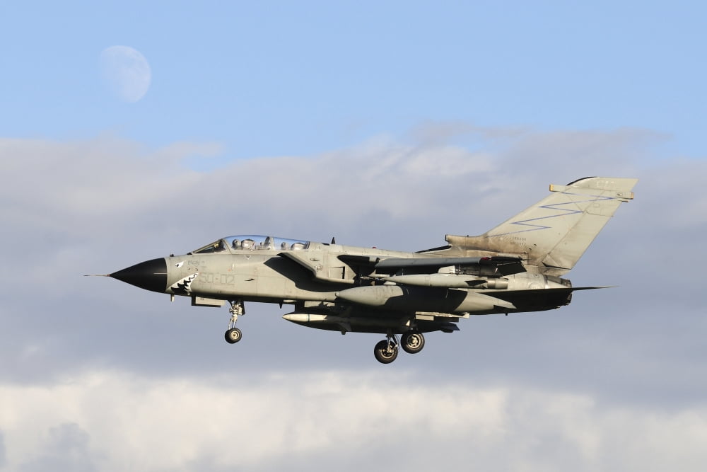 Italian Air Force Tornado ECR prepares for landing Canvas Art - Daniele FaccioliStocktrek Images (34 x 23)