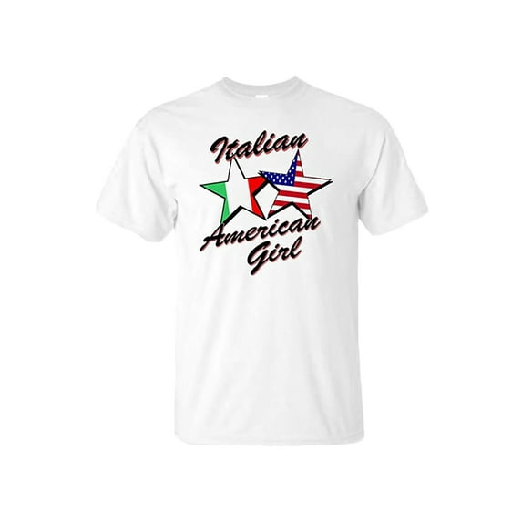 Italian American Girl T-Shirt Small White