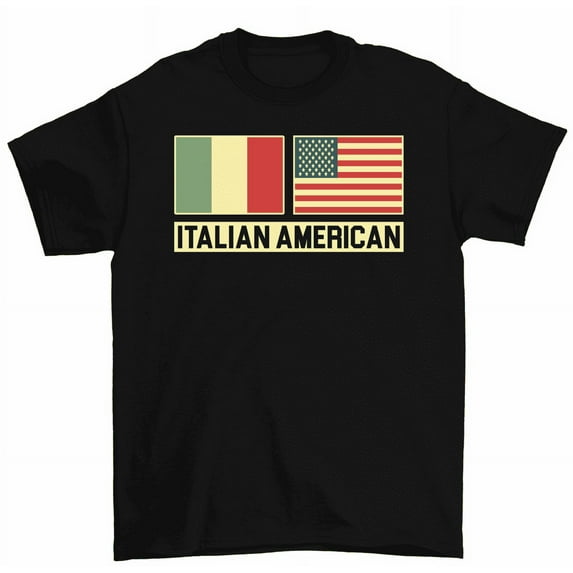 Italian American Heritage T-Shirt Italy Flag US Flag Patriotic Tees