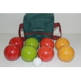 thumbnail image 1 of Italian/American Made, 110mm EPCO Bocce Set - Rustic Yellow/Orange/Red/Greenballs and Engraved Green/Maroon Bag, 1 of 1