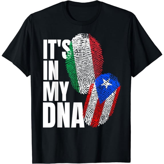 Italian And Puerto Rican DNA Mix Flag Heritage Gift T-Shirt