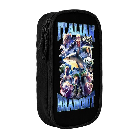 Italian Animal Brainro Cartoon Pencil Case Zipper Stationery Storage Bag,Ideal For Travel Lovely Functional