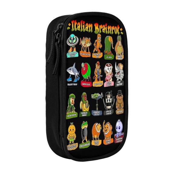 Italian Animal Brainro Cartoon Pencil Case Zipper Stationery Storage Bag,Ideal For Travel Lovely Functional