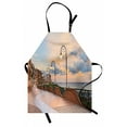 thumbnail image 1 of Italian Apron Dawn at Ortona Abruzzo Italy Terrace View on the Adriatic Sea Print, Unisex Kitchen Bib Apron with Adjustable Neck for Cooking Baking Gardening, Pale Caramel and White, by Ambesonne, 1 of 3