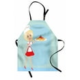 thumbnail image 1 of Italian Apron, Woman Blonde Chef Serving Spaghetti Pasta Cooking Traditional Dish Menu Print, Unisex Kitchen Bib with Adjustable Neck for Cooking Gardening, Adult Size, Multicolor, by Ambesonne, 1 of 4