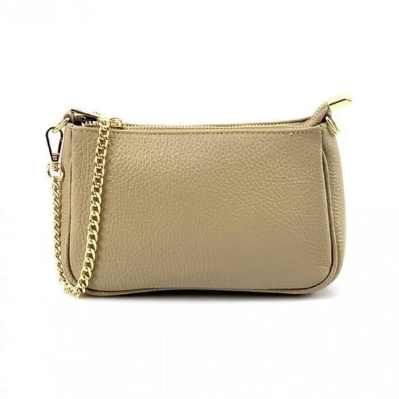 Italian Artisan 116-897-LightTaupe Italian Artisan Concetta Womens Handcrafted Crossbody Leather Handbag Made In Italy
