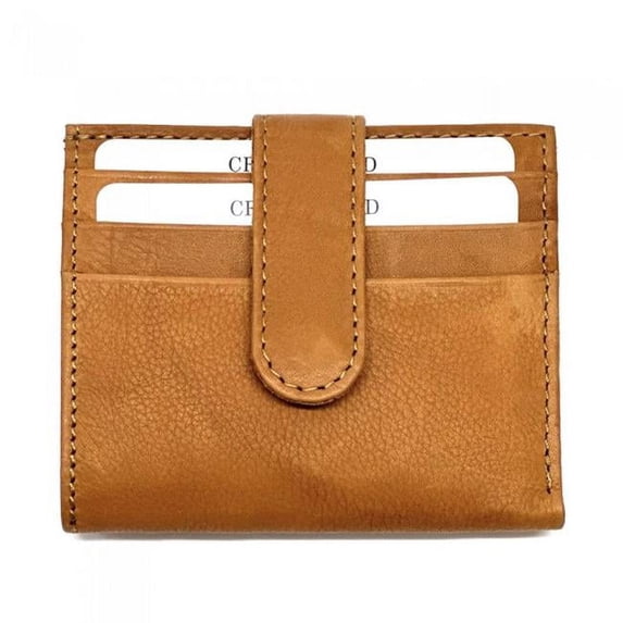 Italian Artisan 496-409Z-Tan Angelo Unisex Leather Credit Card Holder, Tan - Small