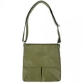 thumbnail image 1 of Italian Artisan 135-268-DarkGreen Anna Genuine Calf Leather Cross-Body Bag with a Flap Top, Dark Green - Small, 1 of 1