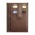 thumbnail image 1 of Italian Artisan 575-PF606-DarkBrown Cassie Unisex Calfskin Leather Credit Card Holder, Dark Brown - Small, 1 of 1