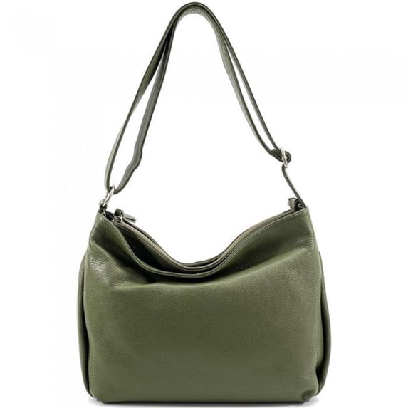Italian Artisan Cersei Womens Handcrafted Leather Hobo Handbag, Dark Green - Large