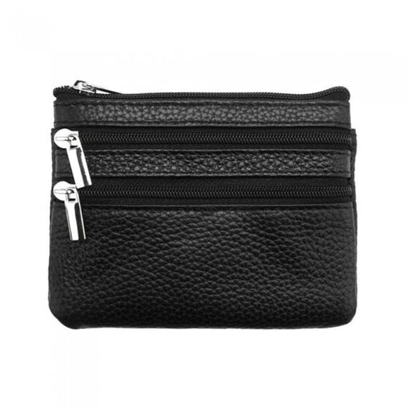 Italian Artisan Davide Womens Calfskin Leather Wallet, Black - Small