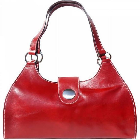 Italian Artisan Florina GM Womens Luxury Genuine Calf Leather Handbag - Made in Italy, Dark Red - Medium