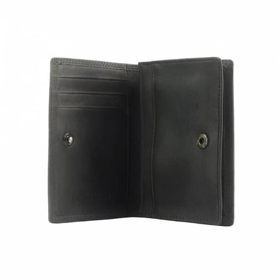 Italian Artisan Giuseppe Handcrafted Card Holder Envelope in Vintage Leather, Black - Small