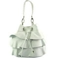 thumbnail image 1 of Italian Artisan  Ileana Womens Bucket of Genuine Calfskin Leather Handbag with Shoulder Strap, White - Small, 1 of 1