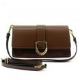 thumbnail image 1 of Italian Artisan  Maddalena Womens Leather Shoulder Handbag, Brown - Small, 1 of 1
