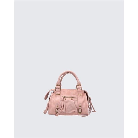 Italian Artisan Womens Handcrafted Luxury Suede Calf Leather Shoulder Handbag Made In Italy-Small