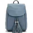 thumbnail image 1 of Italian Artisan  Womens Handmade Soft Leather Backpack, Light Cyan - Small, 1 of 1