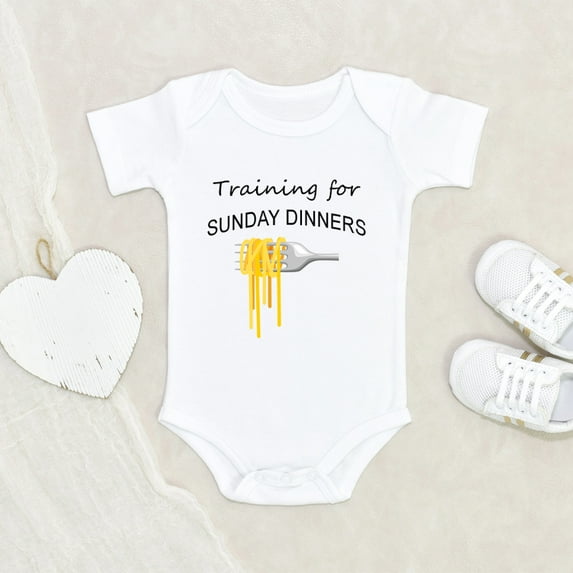 Italian Baby Clothing - Training For Sunday Dinners Baby Clothes - Pasta Lover Clothes - Cute Baby Clothes