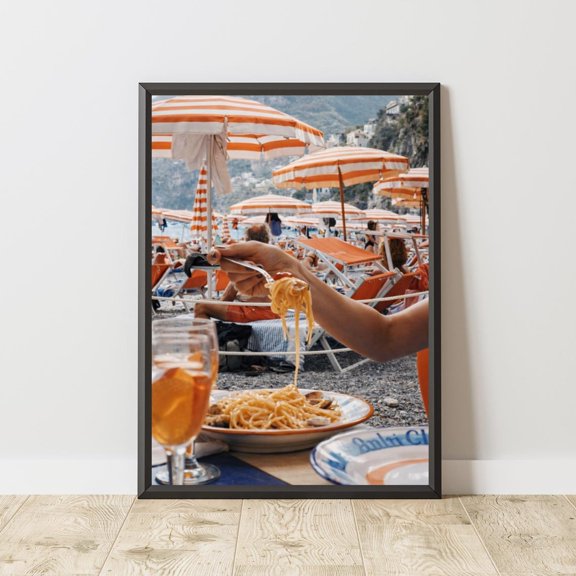 Italian Beach Amalfi Spaghetti Lifestyle Poster Unframed Paper Print
