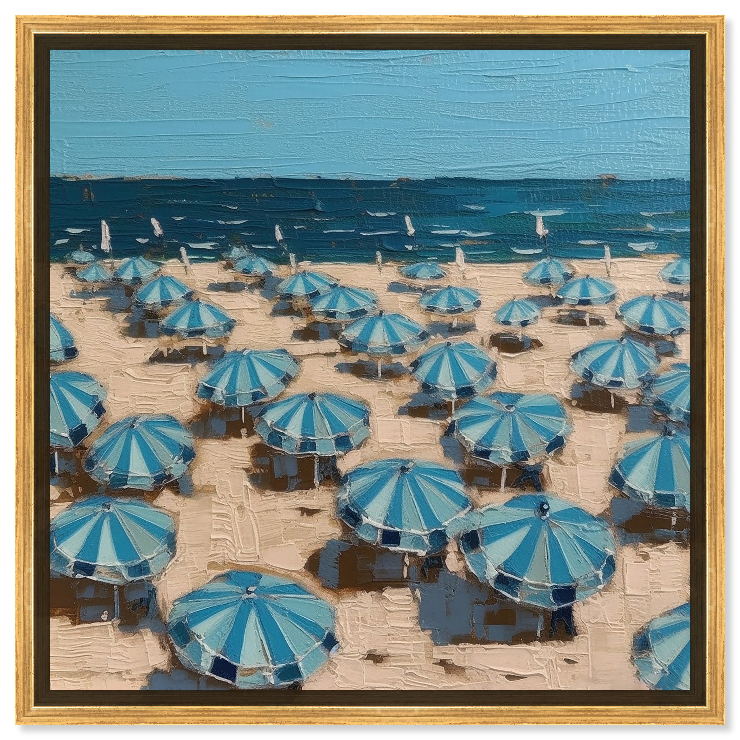 Italian Beach Colorful Coastal Canvas Wall Art by Art Remedy, Gold ...