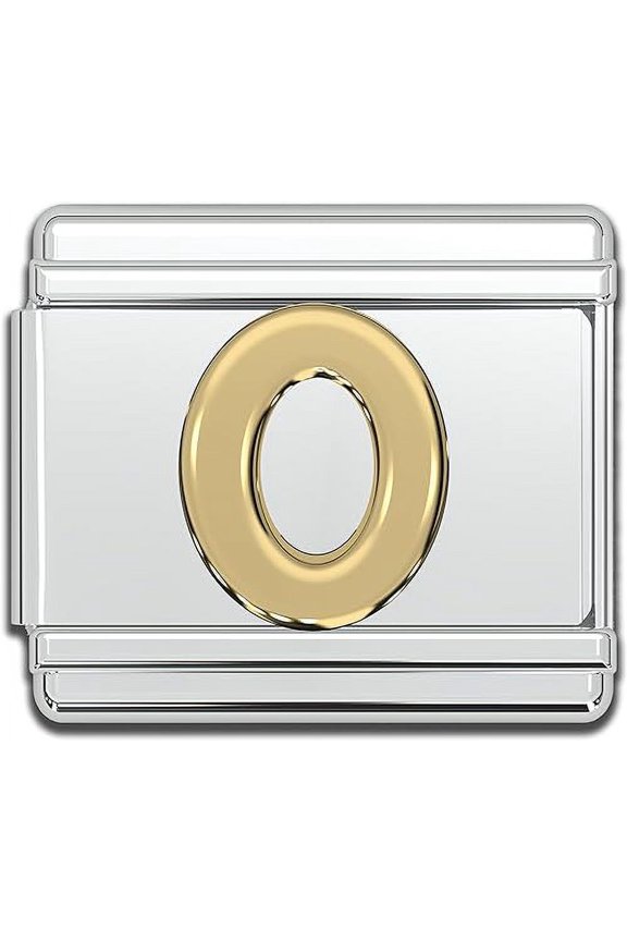 Italian Bracelet Number Charms, 9mm Gold Number Stainless Steel Charm Link (0)