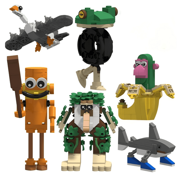 Italian Brain Rot Unique Cartoon Characters Building Blocks, Collectible Mini Models for Display , Creative Birthday Gift, Home Office Table Centerpiece