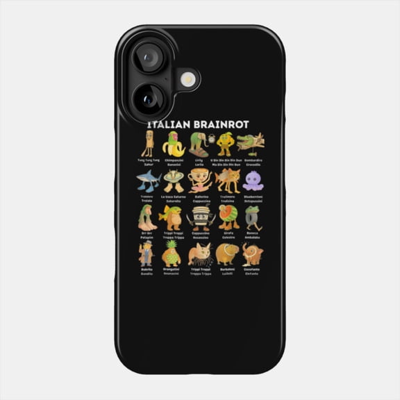 Italian Brainrot 2025 Funny Viral Meme Graphic Case for Apple iPhone 11 to 17