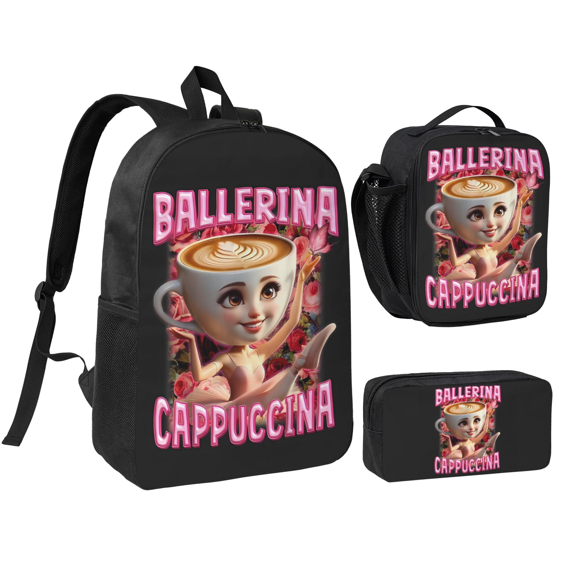 Italian Brainrot 3 Piece Backpack Set With Lunch Bag Pencil  display picture 2