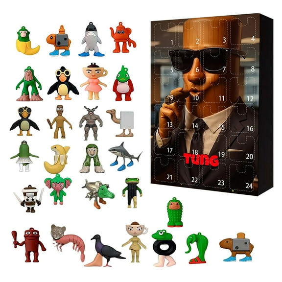 Italian Brainrot Advent Calendar 2025 for Kids & Adults - 24pcs Set Tung Tung Tung Sahur Brain Rot Figures for Boys, Tralalero Tralala-Inspired Christmas Gifts for Kids,Colleagues
