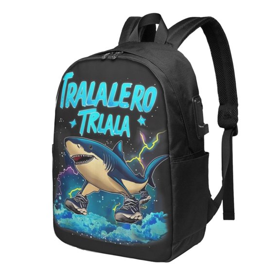 Italian Brainrot Backpack For Men Women Teen , Water Resistant Casual Daypack Fits Laptop With Usb Charging Port,17 In Bookbag For Travel,Hiking,Gift