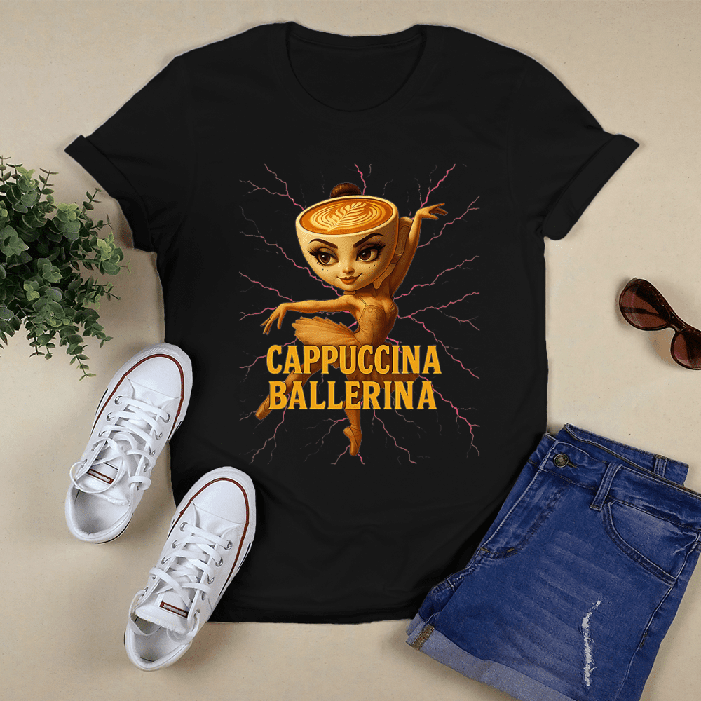 Lustiges Ballerina T-Shirt Für Mädchen - Italian Brainrot Design 100% Baumwolle