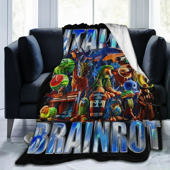 Italian Brainrot Blanket Throw Bedding Room Decor Flannel Blankets For Bed Sofa 40