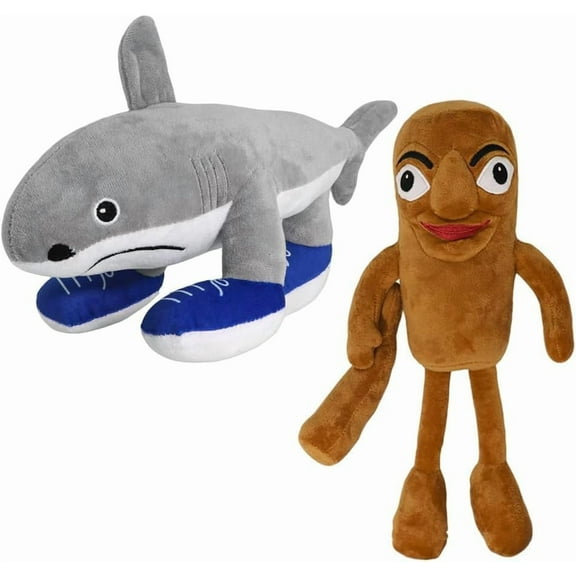 Italian Brainrot Inspired Plush Toy | Tralalero Tralala Plush & Tung Tung Tung Sahur Plushie – 13 to 14 Inch Soft Stuffed Animals for Kids & Adults, Funny Gift, Bedroom Décor, Collector Item (2pcs)