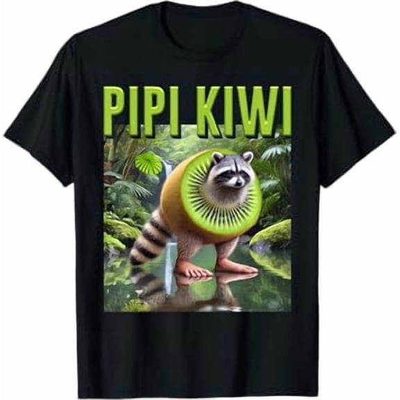 Italian Brainrot Internet Meme Pipi Kiwi Raccoon AI Generate T-Shirt